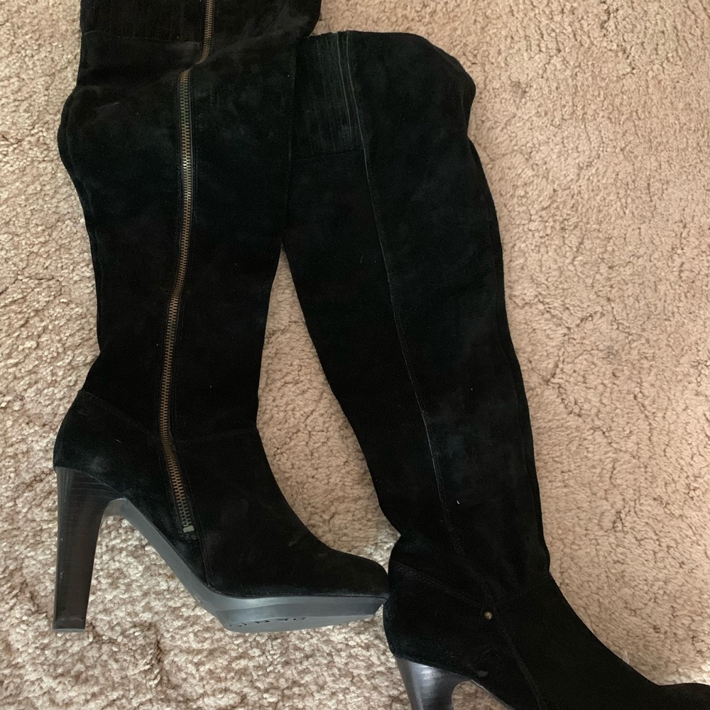 DKNYC suede knee high boots